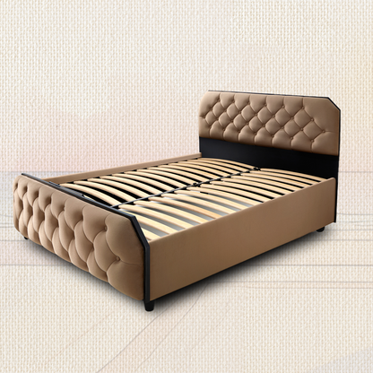 Wave Plus Adjustable Bed Serene Upholstered Bed (Brown)+ Wave Kinect Reva Mattress 8"(20.3cm)