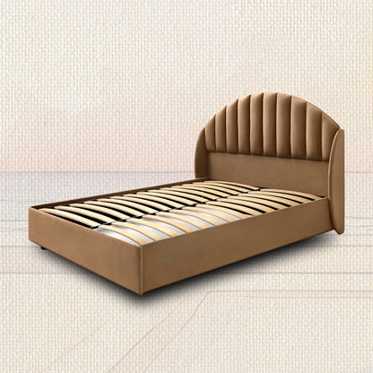 Wave Plus Adjustable Bed Celeste Upholstered Bed (Brown)+ Wave Kinect Strength Mattress 8"(20.3cm)