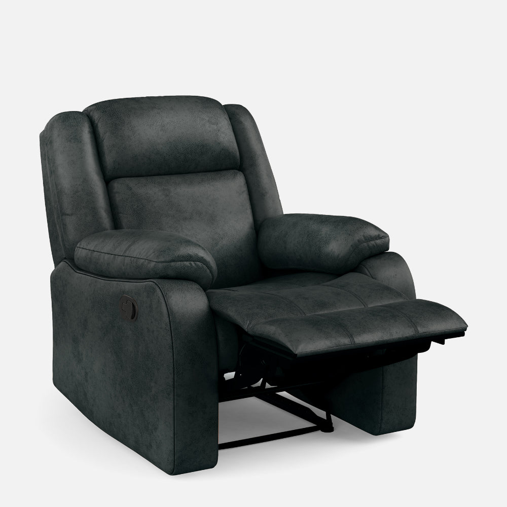 Avalon Midnight Blue Suede Recliner