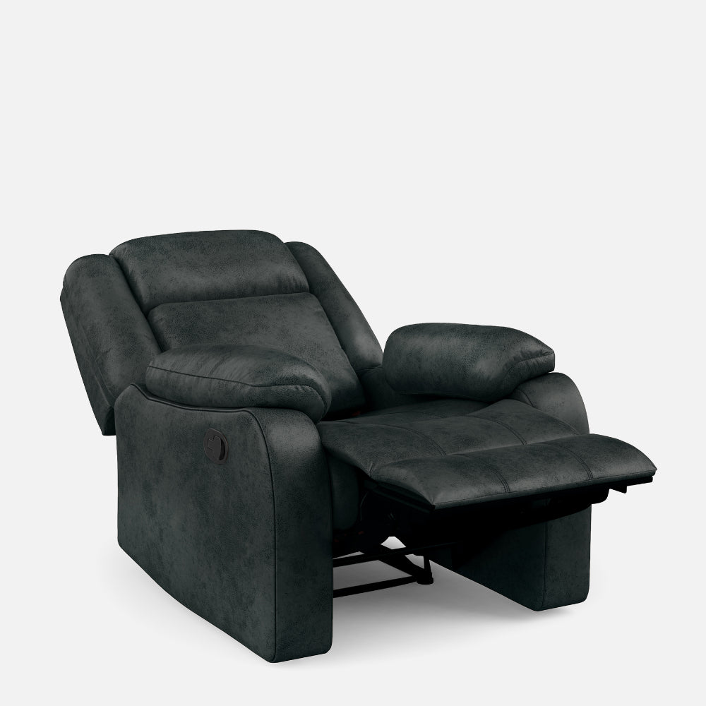 Avalon Midnight Blue Suede Recliner