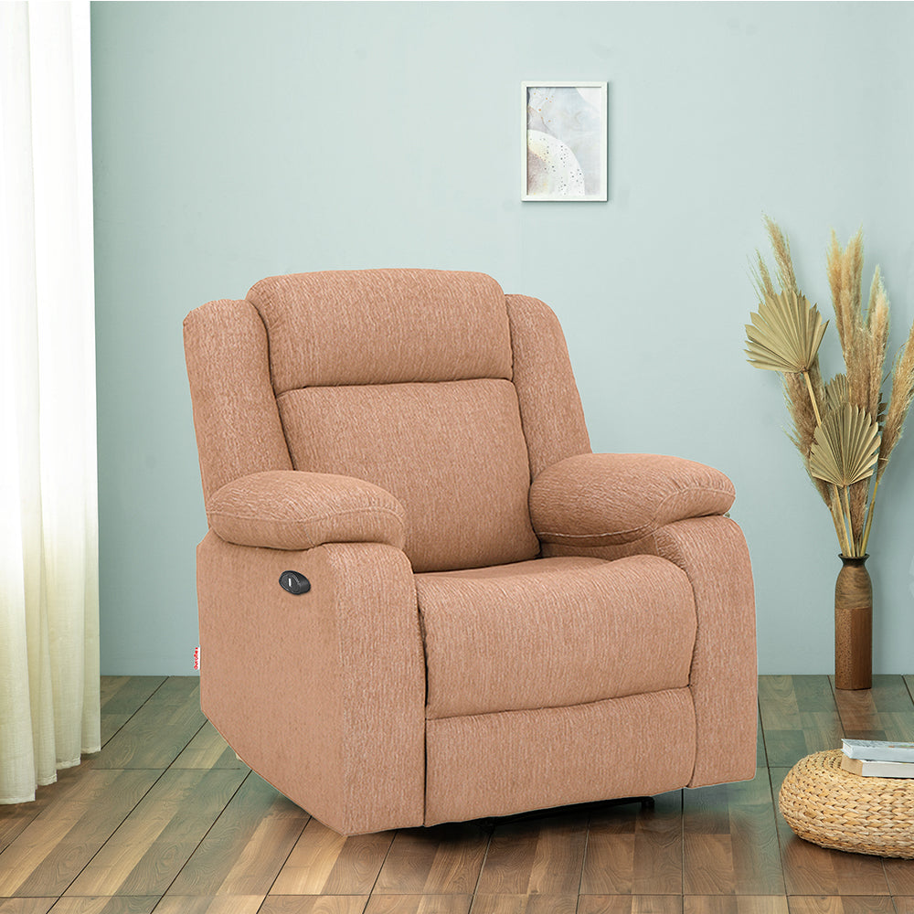 Avalon Motorized Electric Powered  Fabric Recliner |  1 seater | Brown |  Duroflex Furniture