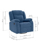 Avalon - Rocking & Rotating Single Seater Fabric Recliner in Twilight Blue Colour