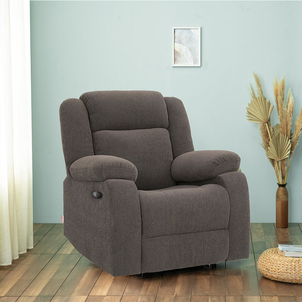 Avalon Motorized Electric Powered  Fabric Recliner |  1 seater | Grey |  Duroflex Furniture