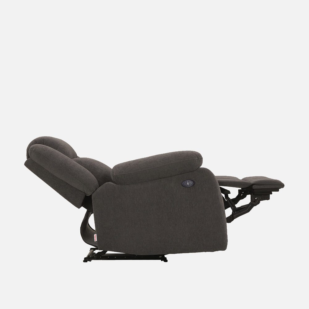 Avalon Motorized Electric Powered Grey Fabric Recliner