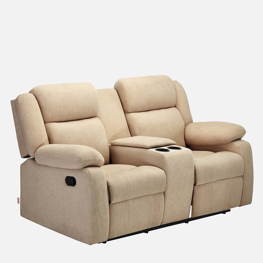 Avalon Twin Beige Fabric Recliner 2 Seater