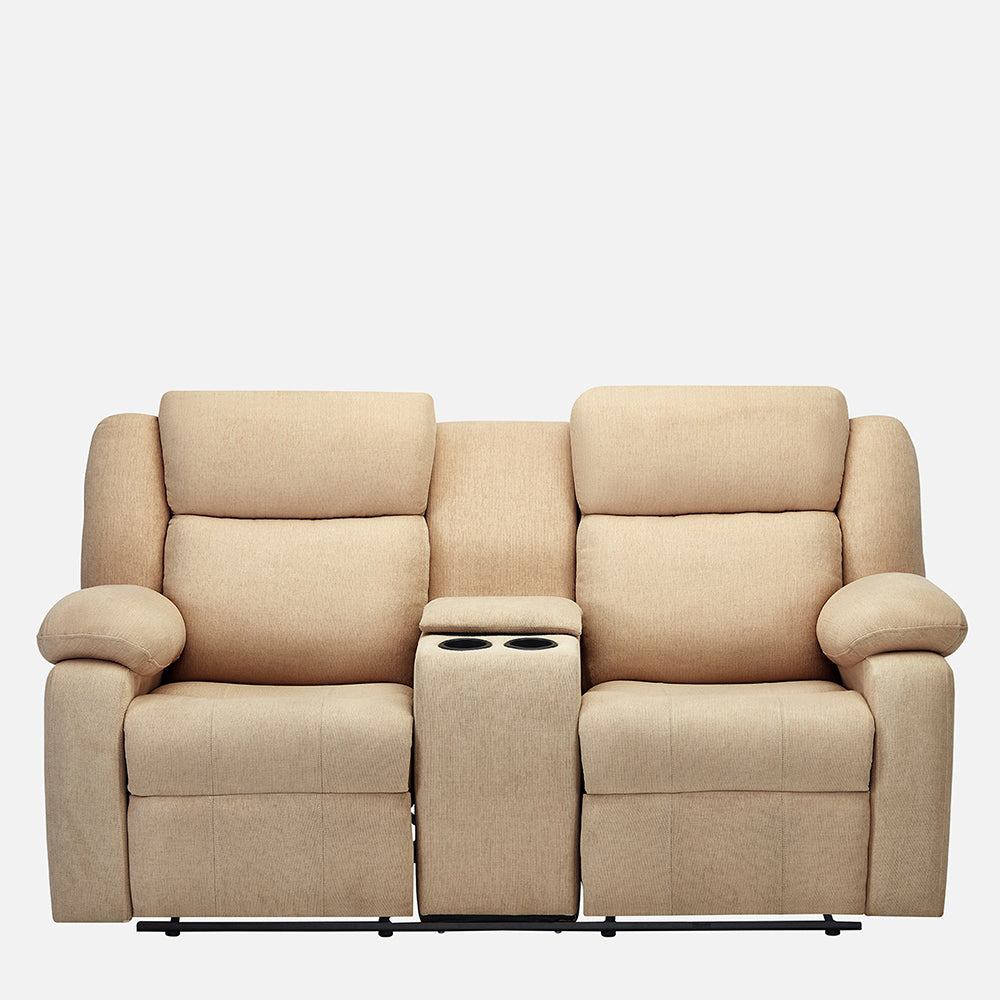 Avalon Twin Beige Fabric Recliner 2 Seater