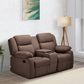 Avalon Twin Dark Brown Fabric Recliner 2 Seater