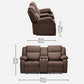 Avalon Twin Dark Brown Fabric Recliner 2 Seater