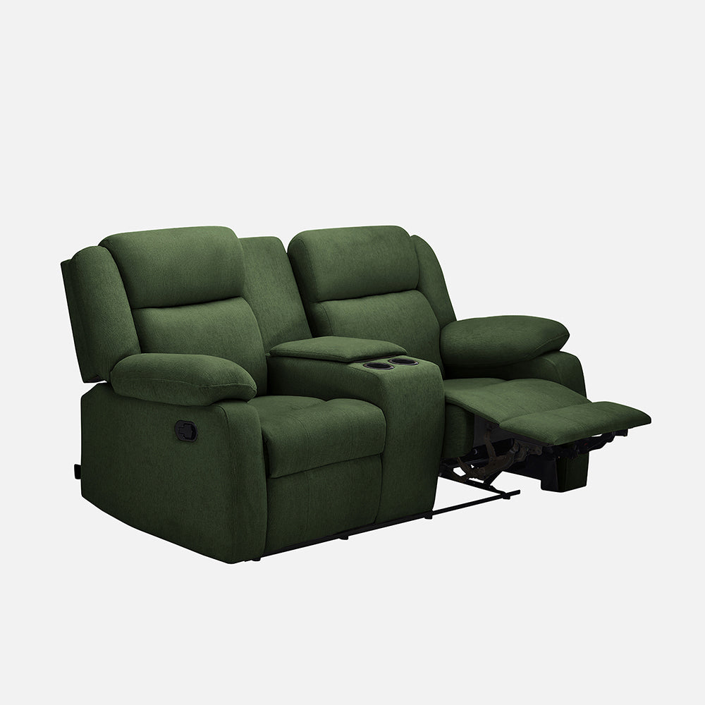 Avalon Twin Sap Green Fabric Recliner 2 Seater