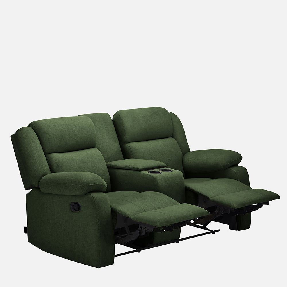 Avalon Twin Sap Green Fabric Recliner 2 Seater