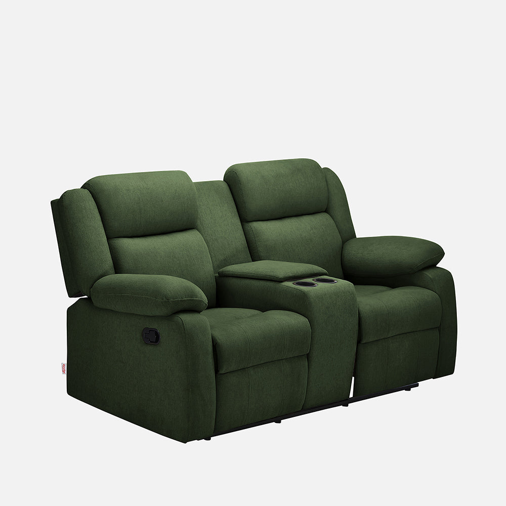 Avalon Twin Sap Green Fabric Recliner 2 Seater