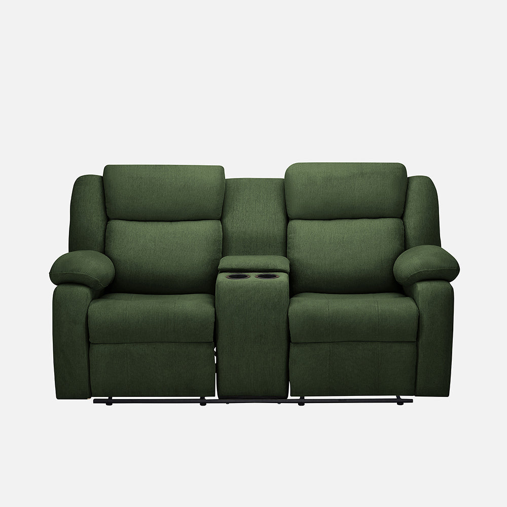 Avalon Twin Sap Green Fabric Recliner 2 Seater