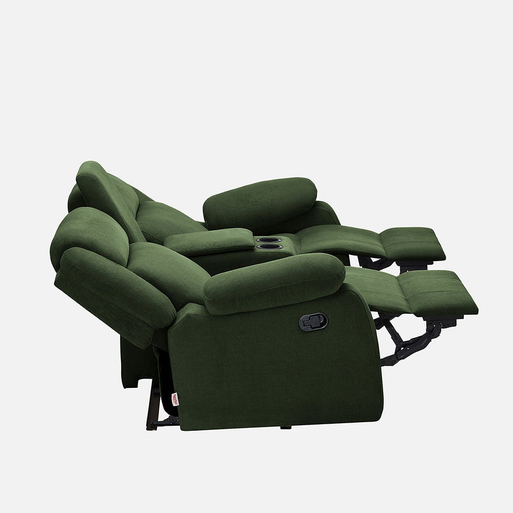 Avalon Twin Sap Green Fabric Recliner 2 Seater