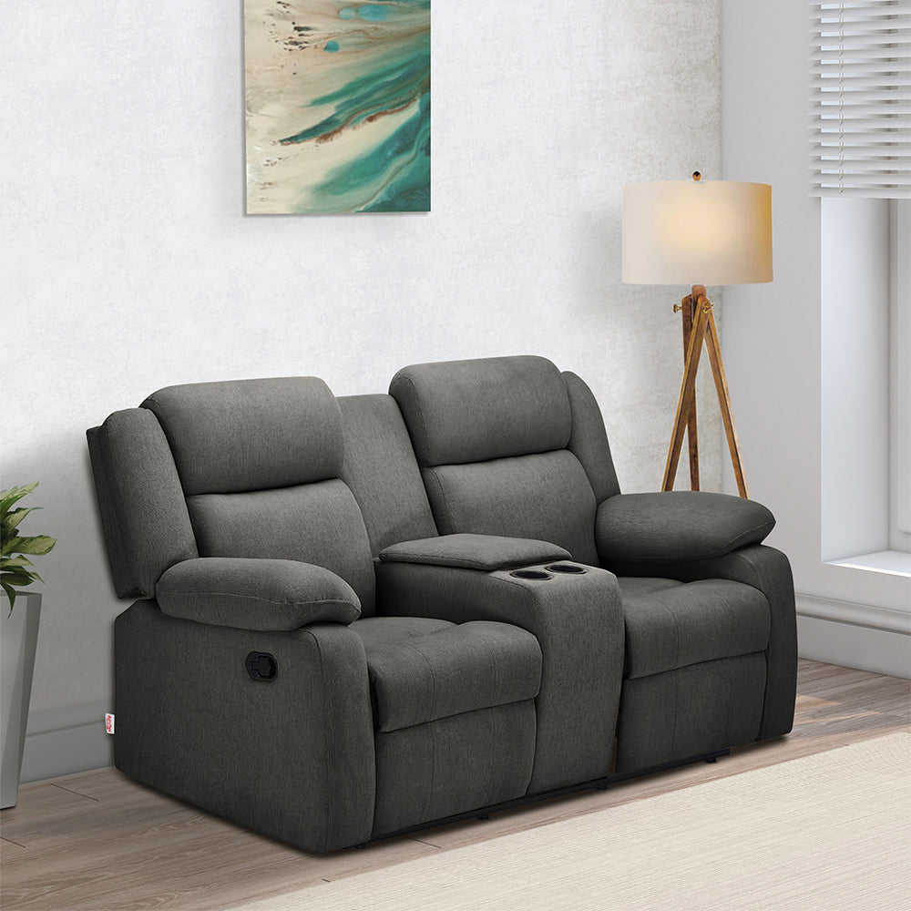 Avalon Twin Grey Fabric Recliner 2 Seater