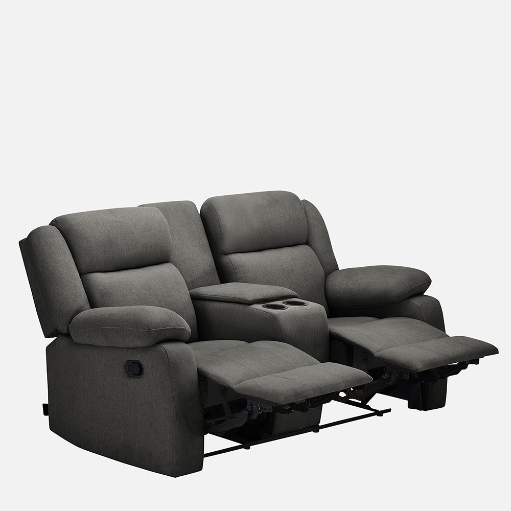 Console Double Seat Lounge Chair Seater Fabric Electric Recliner