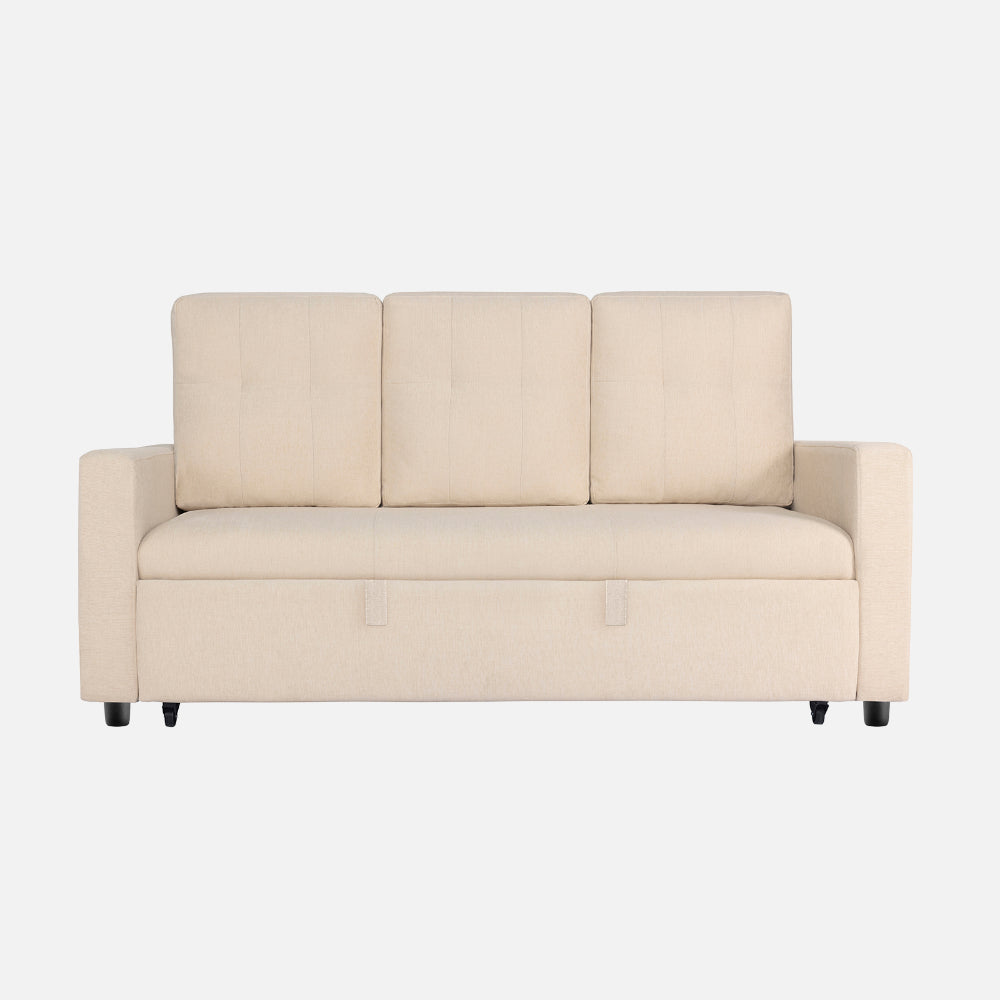 Ease Fabric Sofa cum Bed | 3 seater | Iconic Beige |  Duroflex Furniture