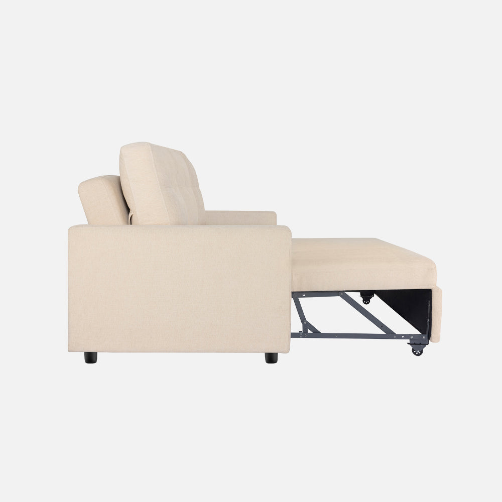 Ease Fabric Sofa cum Bed | 3 seater | Iconic Beige |  Duroflex Furniture