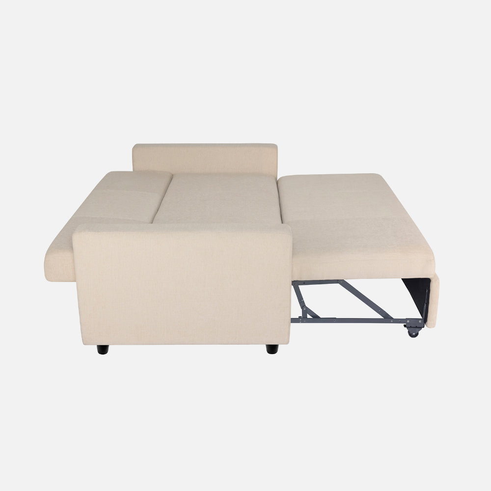 Ease Fabric Sofa cum Bed | 3 seater | Iconic Beige |  Duroflex Furniture