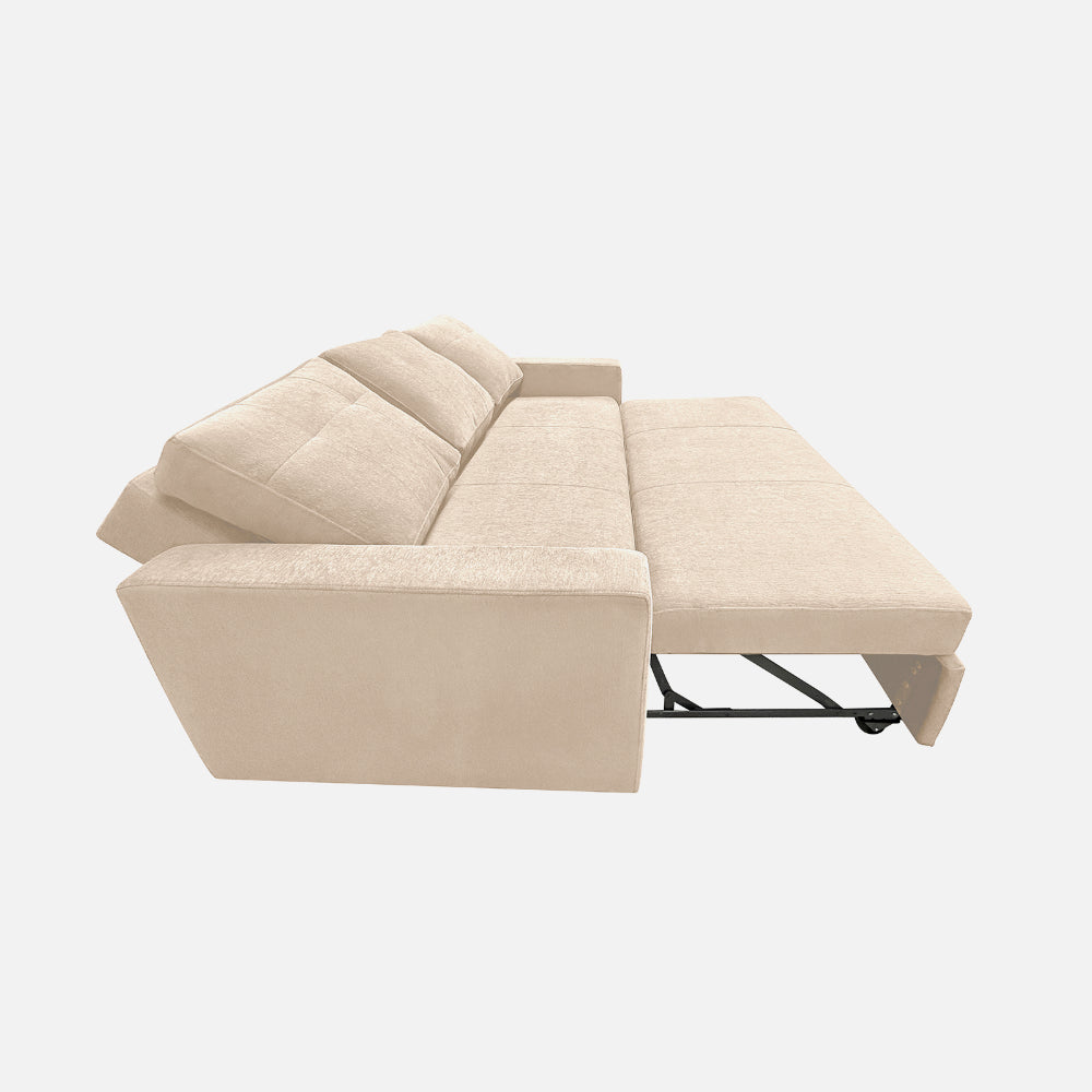 Ease Fabric Sofa cum Bed | 3 seater | Iconic Beige |  Duroflex Furniture