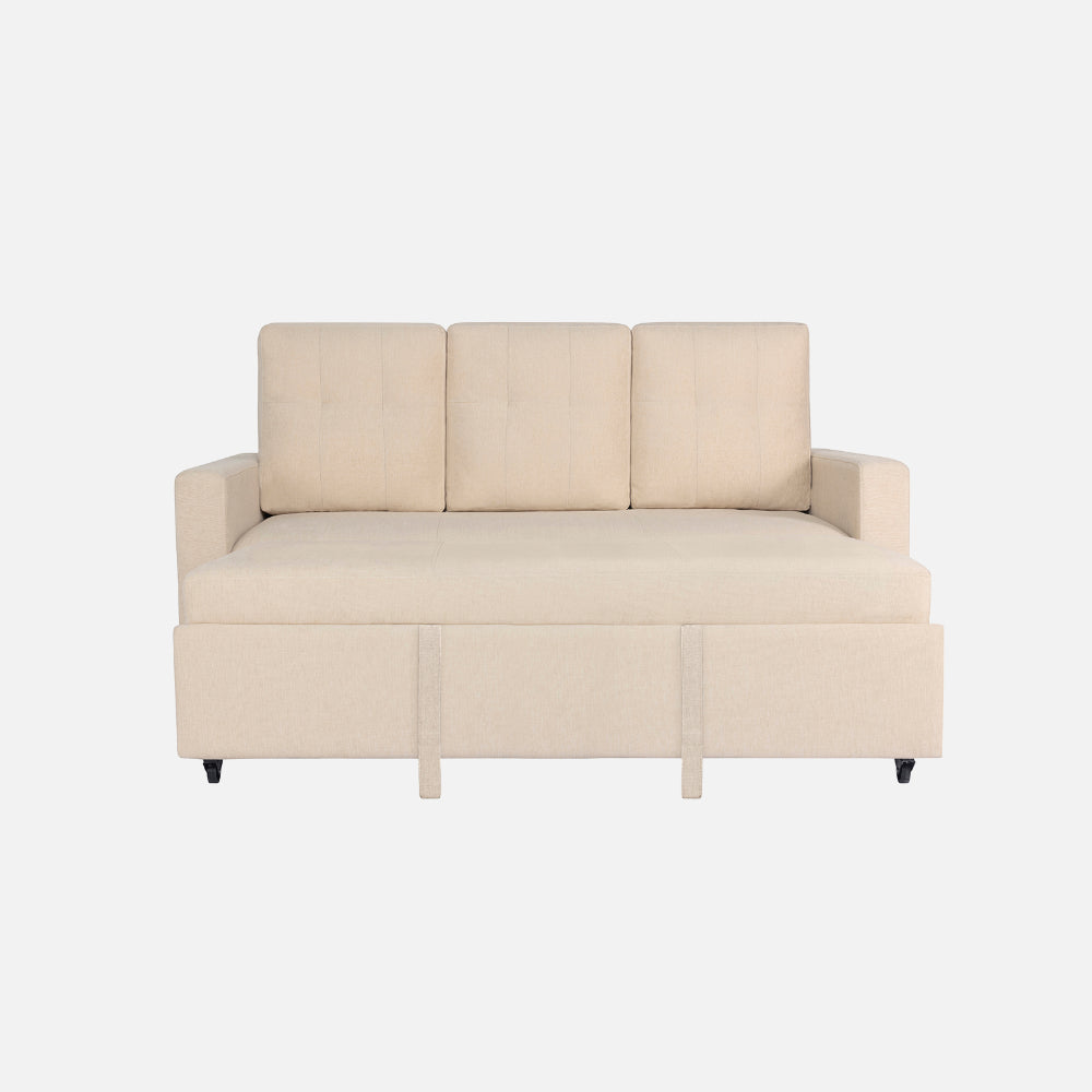 Ease Fabric Sofa cum Bed | 3 seater | Iconic Beige |  Duroflex Furniture