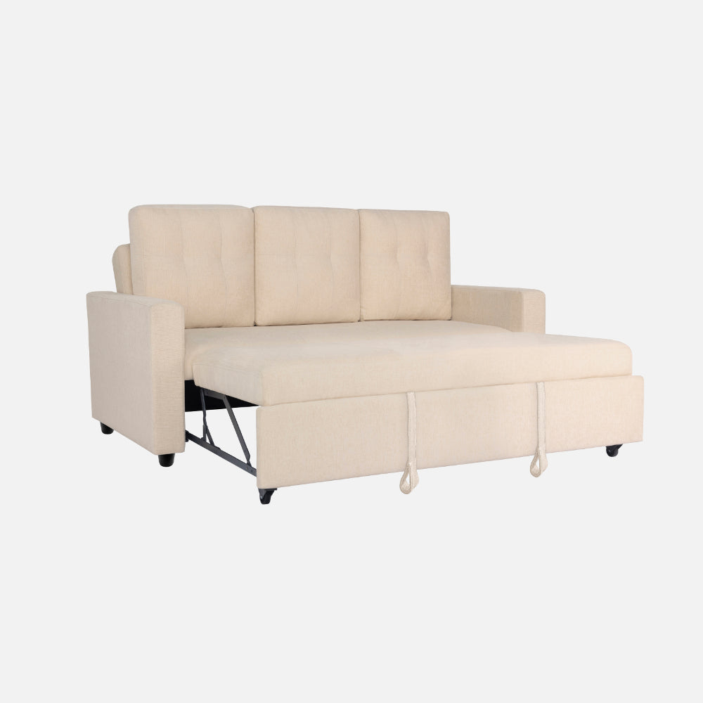 Ease Fabric Sofa cum Bed | 3 seater | Iconic Beige |  Duroflex Furniture