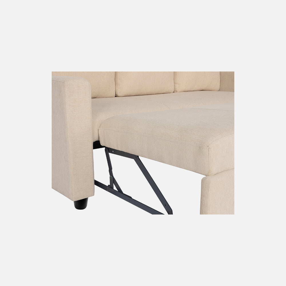 Ease Fabric Sofa cum Bed | 3 seater | Iconic Beige |  Duroflex Furniture