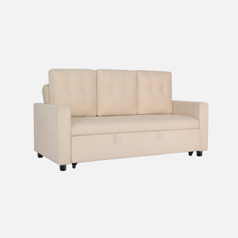 Ease Fabric Sofa cum Bed | 3 seater | Iconic Beige |  Duroflex Furniture