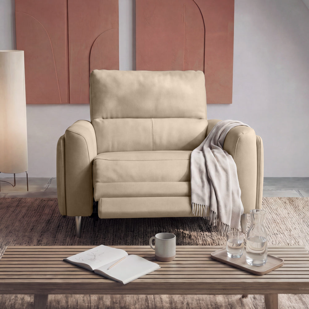 Rhapsody move.E Beige Leatherette 1 Seater Sofa