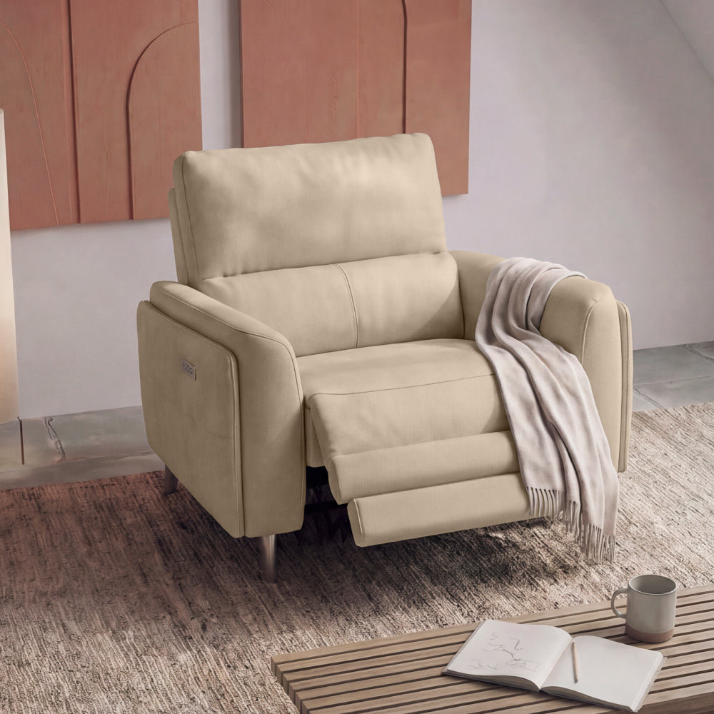 Rhapsody move.E Beige Leatherette 1 Seater Sofa