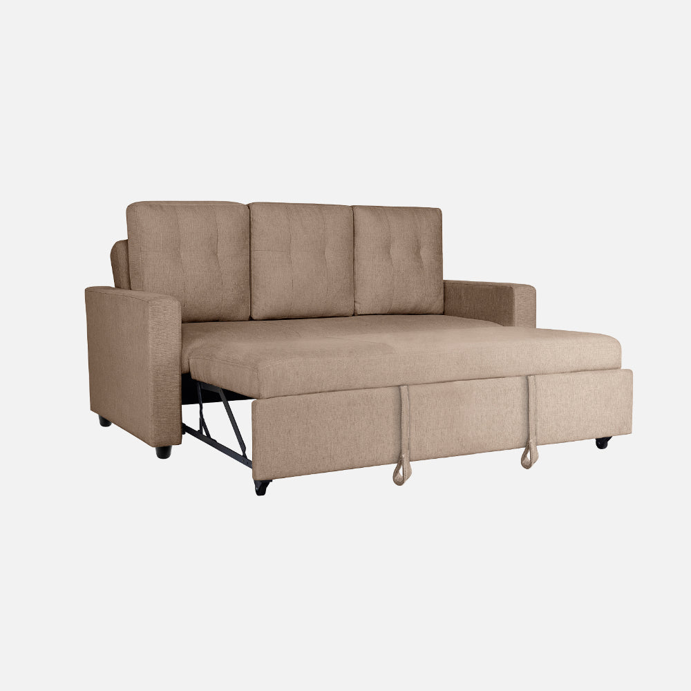 Ease Fabric Sofa cum Bed | 3 seater | Plaster Brown |  Duroflex Furniture