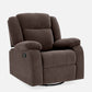 Avalon - Rocking & Rotating Single Seater Fabric Recliner In Dark Brown Colour
