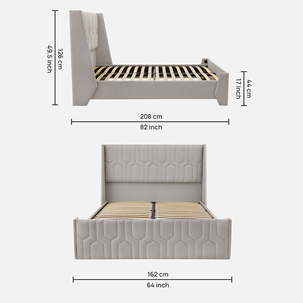 Wave Plus Adjustable Bed with Tranquil Upholstered Bed and Mattress