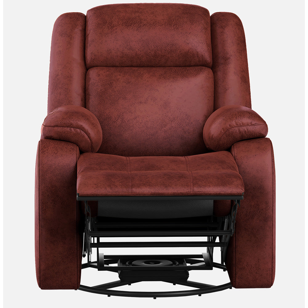 Avalon Rocking & Revolving Crimson Red Single Seater Suede Fabric Recliner