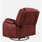 Avalon Rocking & Revolving Crimson Red Single Seater Suede Fabric Recliner