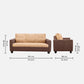 Ease Fabric Sofa | 3 seater | Sand Brown |  Duroflex Furniture