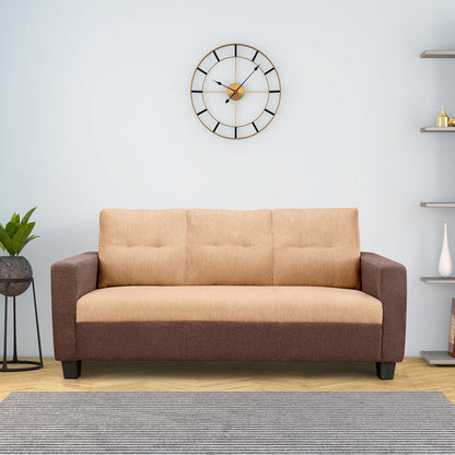 Ease Fabric Sofa | 3 seater | Sand Brown |  Duroflex Furniture
