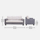 Ease Cool Grey Fabric 3 Seater Sofa