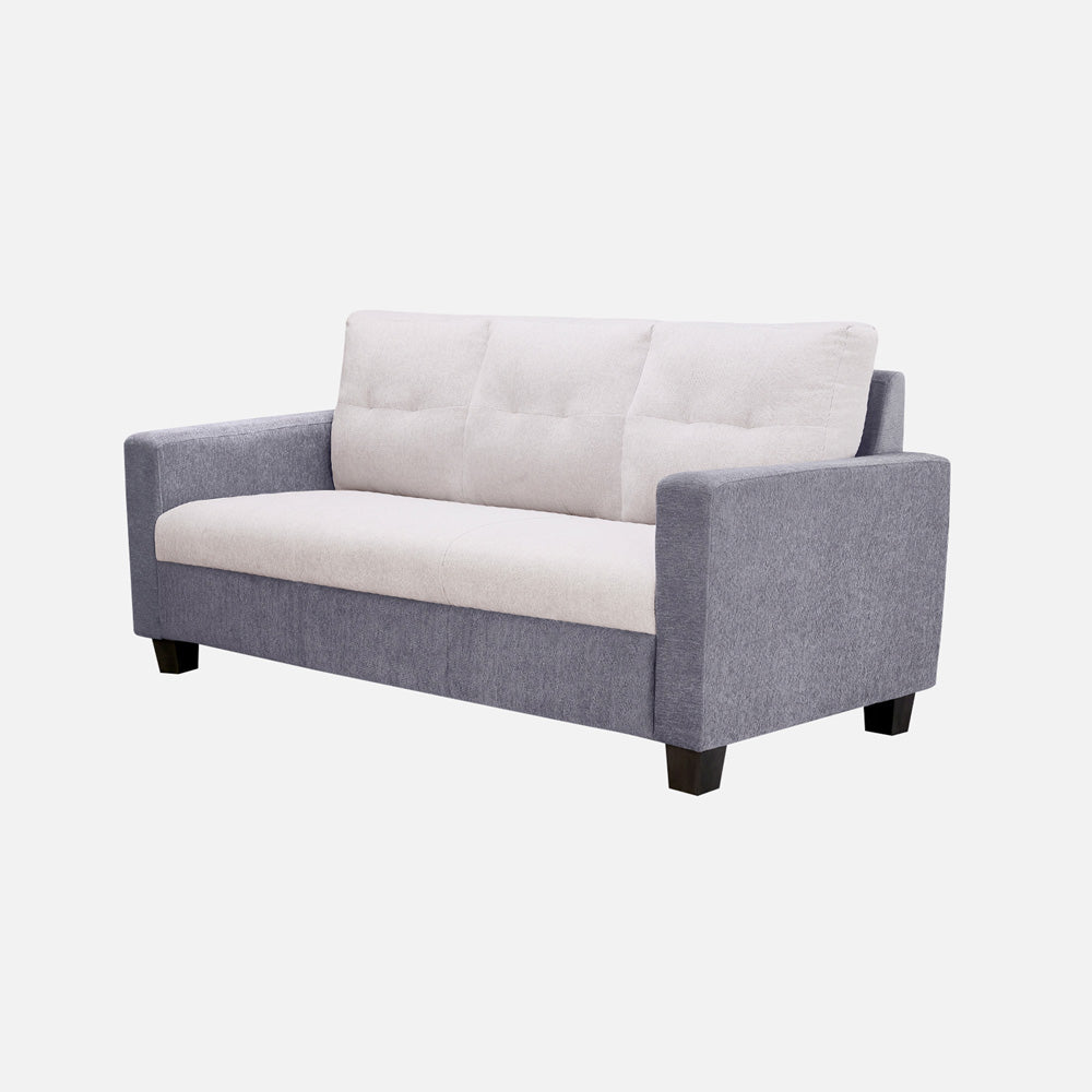 Ease Cool Grey Fabric 3 Seater Sofa