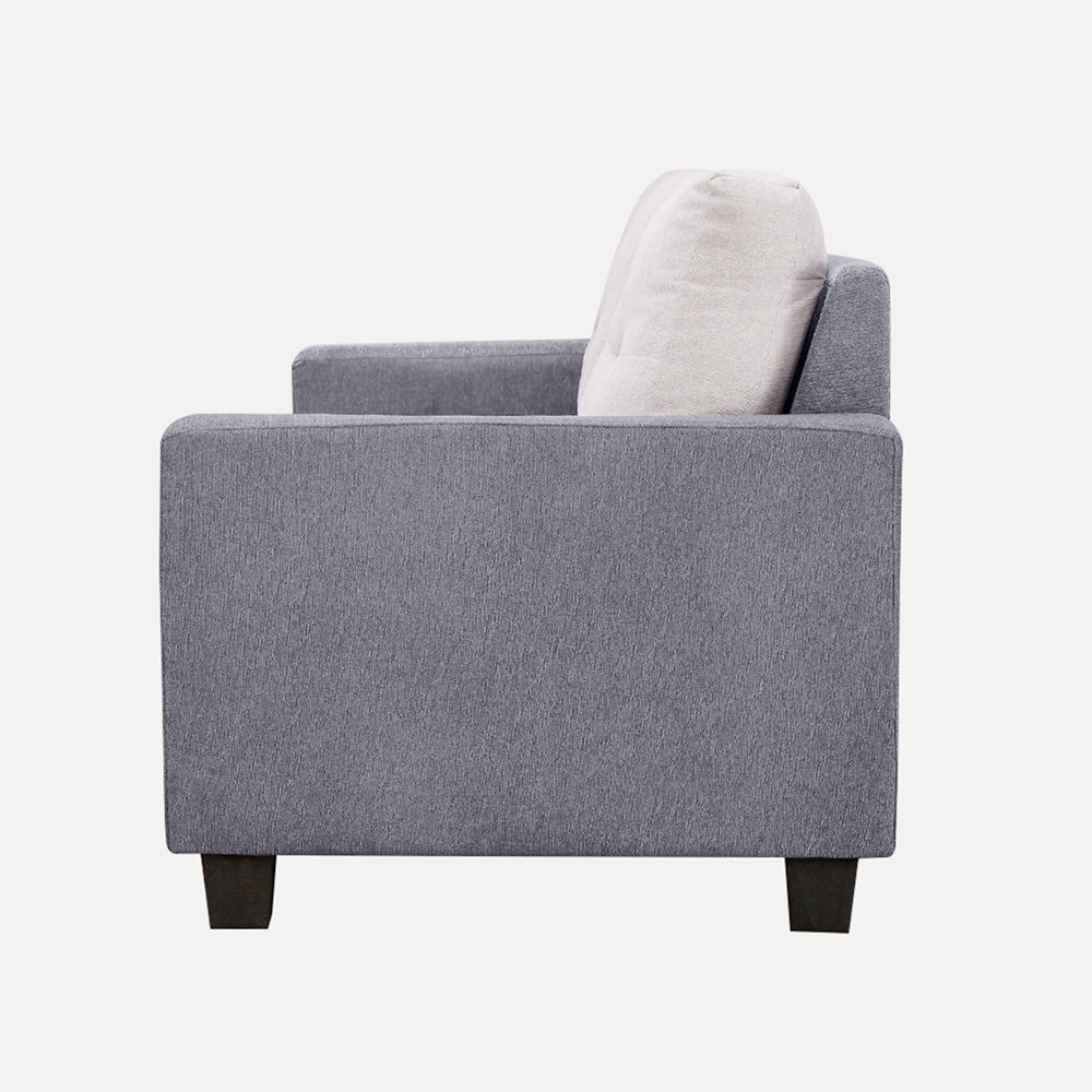 Ease Cool Grey Fabric 3 Seater Sofa