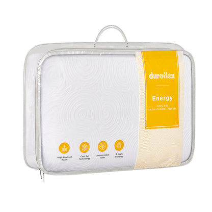 Energy Cool Gel Antimicrobial Pillow (25 x 16 x 4.5Inch) (63.5 x 40.6 x 11.4cm)