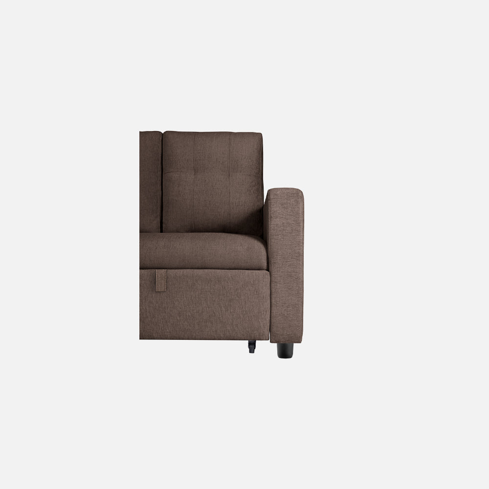 Ease Fabric Sofa cum Bed | 3 seater | Saddle Brown |  Duroflex Furniture