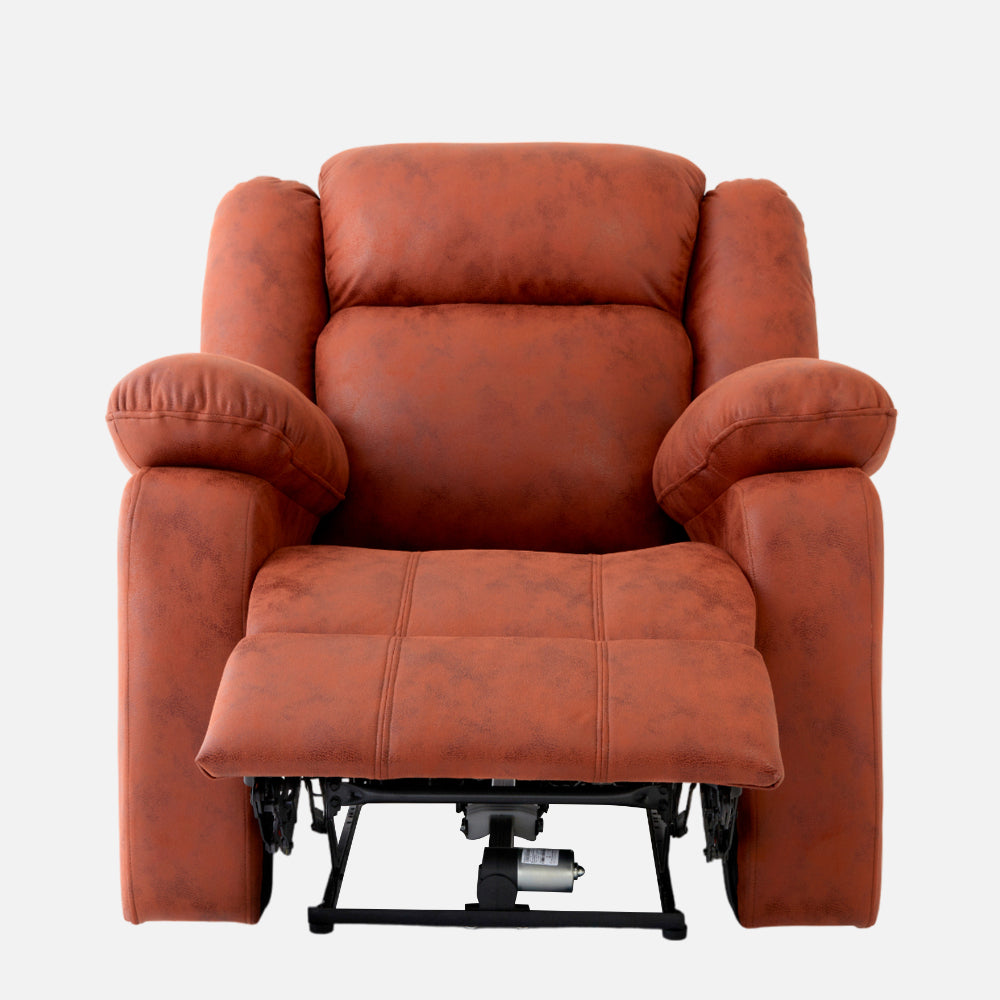 Avalon Motorized Electric Powered  Suede Recliner |  1 seater | Desert Orange |  Duroflex Furniture
