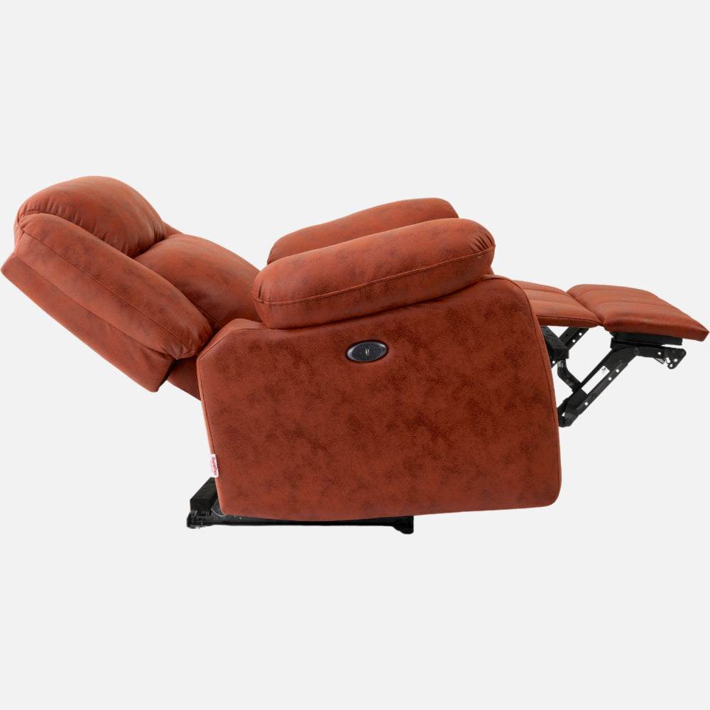Avalon Motorized Electric Powered  Suede Recliner |  1 seater | Desert Orange |  Duroflex Furniture