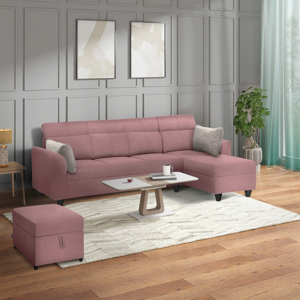 Zivo Plus Sofa Lounger | 3 seater | Dusky Pink |  Duroflex Furniture