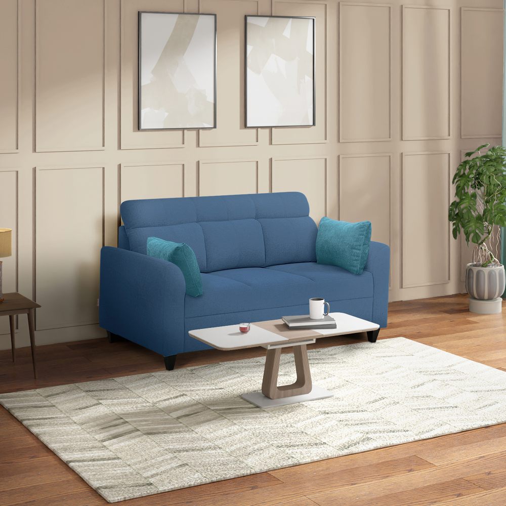 Zivo Plus Twilight Blue Fabric Sofa Set 3 Seater Sofa