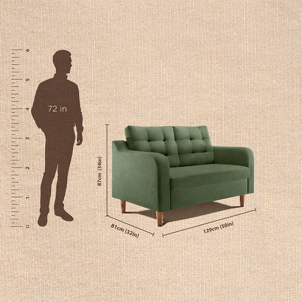 Ease|plus|green|fabric|2|seater|sofa