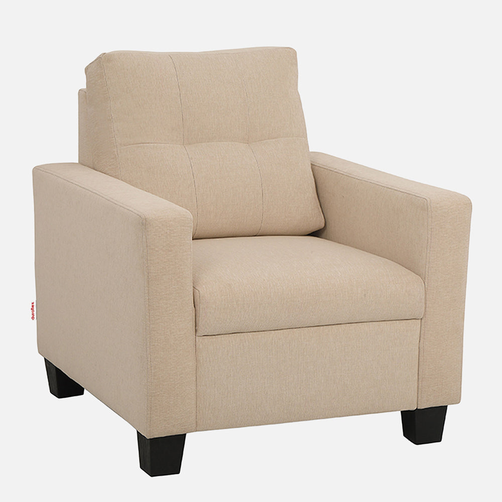 Ease Fabric Sofa | 1 seater | Beige |  Duroflex Furniture