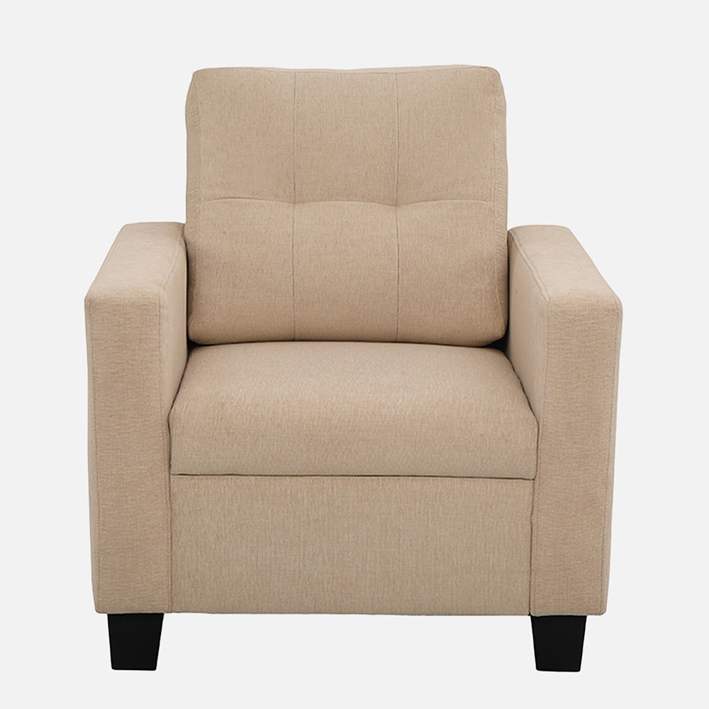 Ease Fabric Sofa | 1 seater | Beige |  Duroflex Furniture