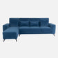 Eden Sapphire Blue Fabric 3 Seater Sofa With Lounger
