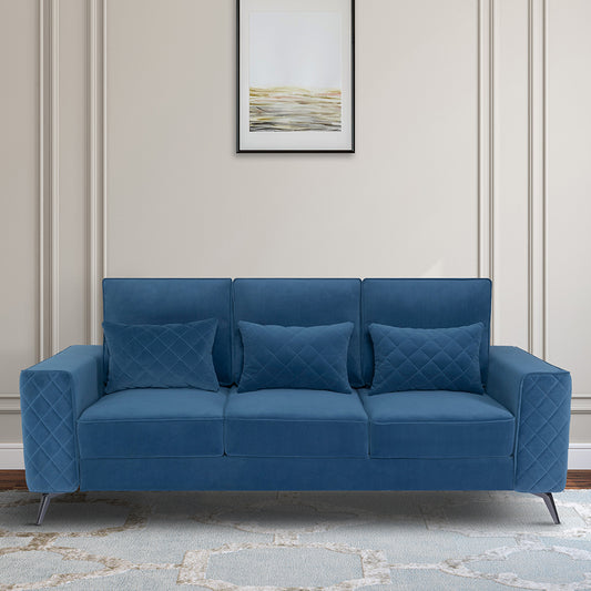 Eden Sapphire Blue Fabric 3 Seater Sofa